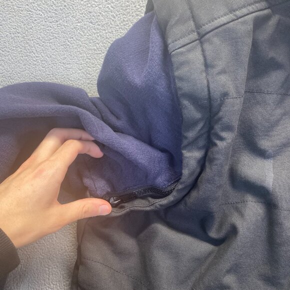 RVCA‎ men’s hoodie vest puffer quilted full zip jacket gray black Size Large - Picture 11 of 12